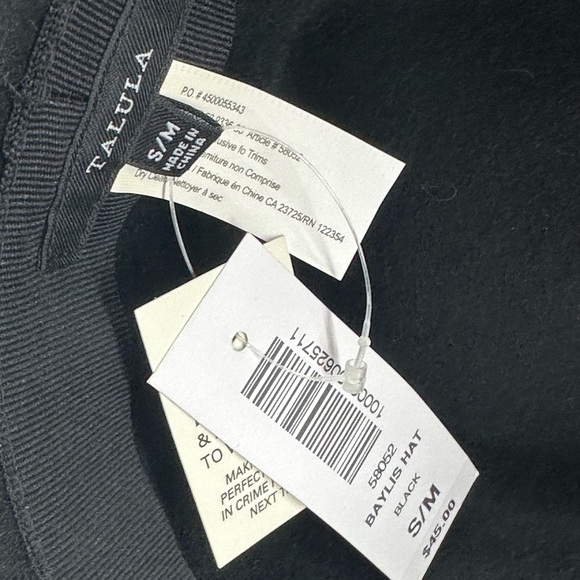 NWT Talula Baylis Hat Small Medium 100% Wool Black Wide Brim Aritzia - Picture 5 of 7